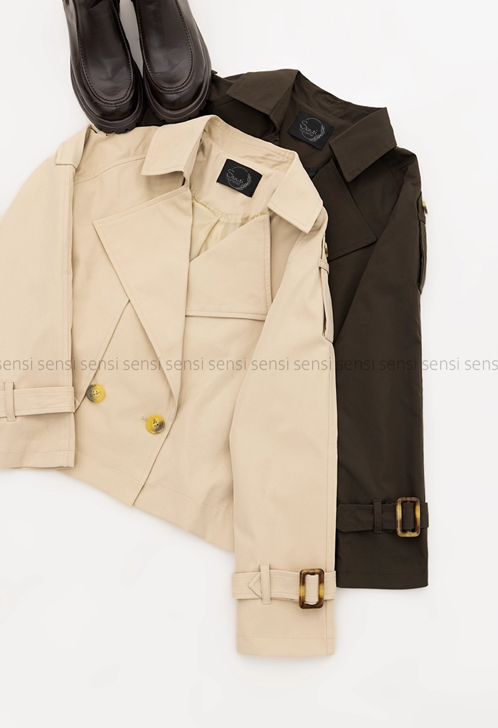 ترنچ کت کتان زارا آستر دار@کد1004696